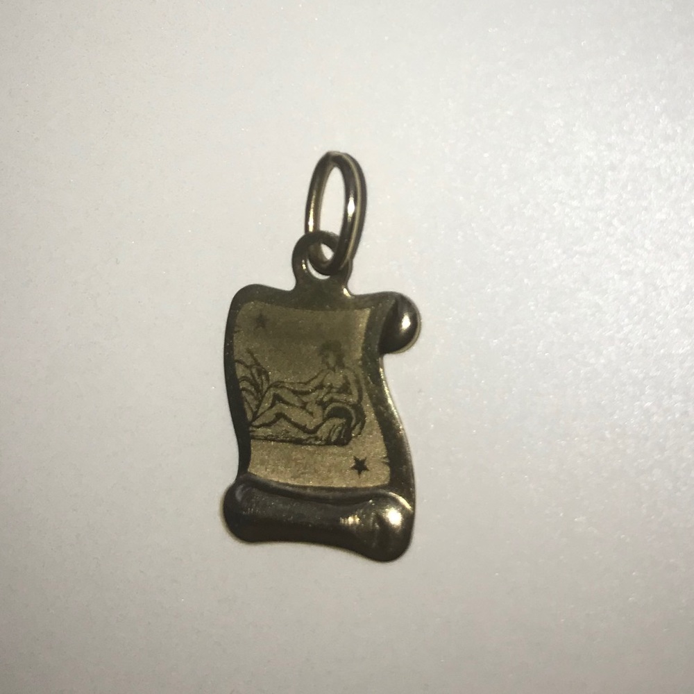 14k Gold Virgo Pendant
